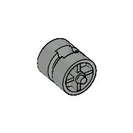 Lego Wheel Centre Wide with Stub Axles [Tricycle] / Light Gray