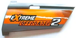 Technic, Panel Fairing #20 Large Long, Small Hole, Side A with 'EXTREME OFFROADER 2' Pattern (Sticker) - Set 8297