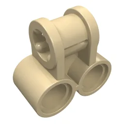 Technic Axle and Pin Connector Perpendicular Double / Tan