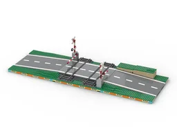 Motorized double track level crossing