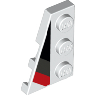 Lego Wedge Plate 3 x 2 Left with Black/Light Bluish Gray/Red Markings