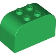 Brick Curved 2 x 4 x 2 Double [Plain] / Green
