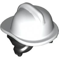 Lego Hair and Helmet, Fire, Long Black Hair Pattern / White