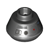 Lego Cone 1 1/2 x 1 1/2 x 2/3 with BB-9E Droid Print / Black