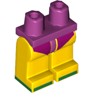 Lego Hips and Yellow Legs with Magenta Bathing Suit/Trunks, Green Sandals/Shoes / Magenta