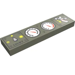 Tile 1 x 4 with Train Controls Print / Dark Gray