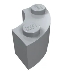 Brick Round Corner 2 x 2 Macaroni with Stud Notch / Light Bluish Gray