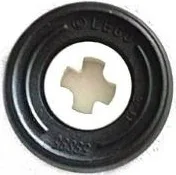 Technic Bush 1/2 Smooth with Black Tire 14mm D. x 4mm Smooth Small Single with Number Embossed on Side (4265c / 59895) / White