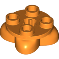 Lego Feet, 2 x 2 x 2/3 with 4 Feet, 4 Studs on Top / Orange