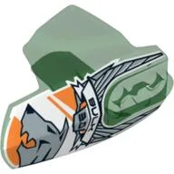 Large Figure Limb Cover, Size 5, Armor with Ball Joint Socket with 'BULK 3.0' and Silver Wolf Head Print / Trans-Green