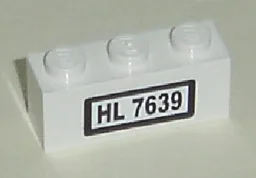 Brick 1 x 3 with 'HL 7639' Pattern (Sticker) - Set 7639