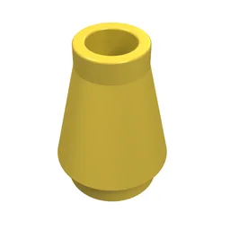 Cone 1 x 1 [No Top Groove] / Yellow