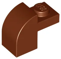 Brick Curved 1 x 2 x 1 1/3 with Curved Top / Reddish Brown