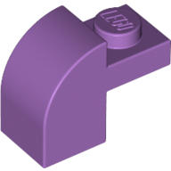 Lego Brick Curved 1 x 2 x 1 1/3 with Curved Top / Medium Lavender