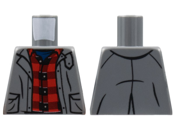 Lego Torso Jacket, Red and Dark Red Flannel Shirt Pattern