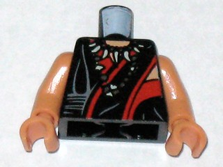 Lego Torso Indiana Jones Robe with Red Trim and Ceremonial Necklace Pattern / Nougat Arms / Nougat Hands