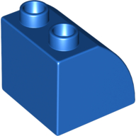 Lego Duplo Brick 2 x 2 x 1 1/2 with Curved Top / Blue