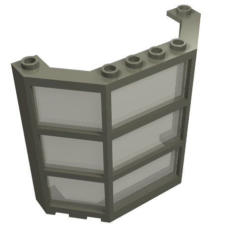 Lego Window Bay 3 x 8 x 6 with Trans-Brown Glass / Dark Gray