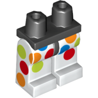 Lego Hips and White Legs with Large Multi-Color Polka Dots Print / Black