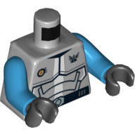 Lego Torso Armour with Galaxy Squad Logo / '30' on Back Print, Dark Azure Arms, Black Hands / Light Bluish Gray