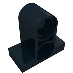 Technic Pin Connector Plate 1 x 2 x 1 2/3 [Two Holes On Top] / Black