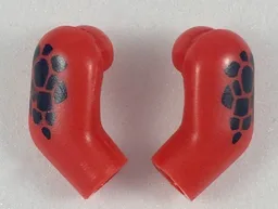 Arm, (Matching Left and Right) Pair with Black Scales Pattern / Red
