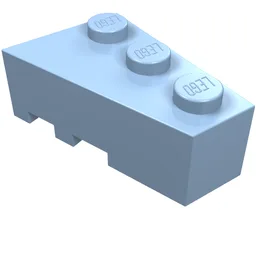 Brick Wedged, Angled 3 x 2 Right / Bright Light Blue