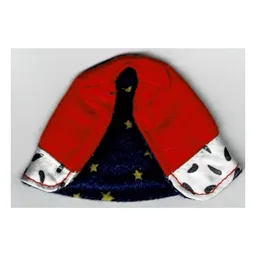 Duplo Cape with Blue Lining with Stars Print / Red