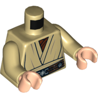 Lego Torso Robe, Reddish Brown Undershirt, Reddish Brown Belt Print, Tan Arms, Light Nougat Hands / Tan