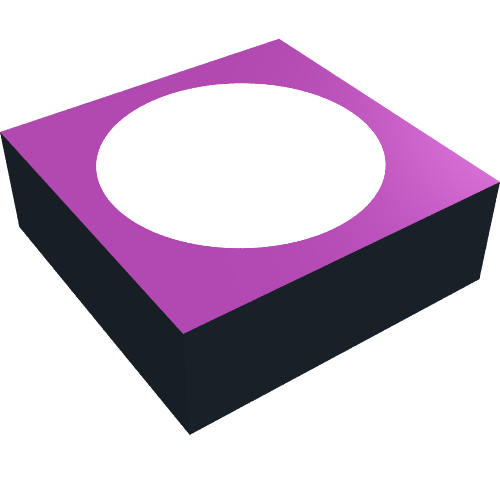 Lego Tile 1 x 1 with Purple Top and White Circle Print / Black
