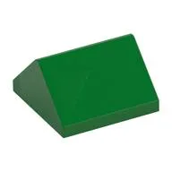 Brick Sloped 45° 2 x 2 Double / Green