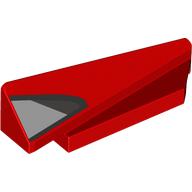 Lego Brick Wedged, Sloped 1 x 5 x 1 1/3 Right with Silver/Black Air Intake print