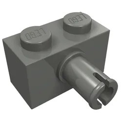 Brick Special 1 x 2 with Pin / Dark Bluish Gray