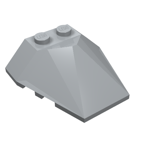 Lego Brick Wedged, Sloped 4 x 4 Pyramid Center / Light Bluish Gray