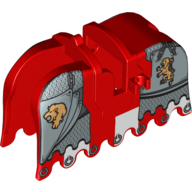 Lego Animal / Creature Accessory, Horse Barding with Gold Lions and Silver Plate Armor Print