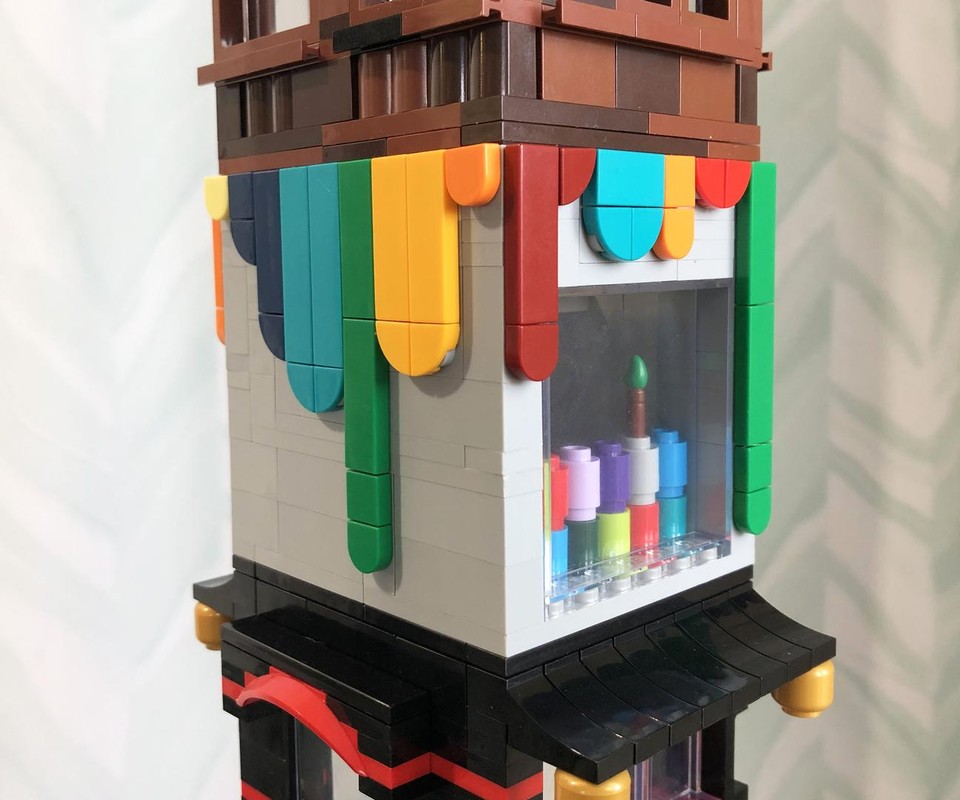 Lego Painter's House module for Ball Run Tower