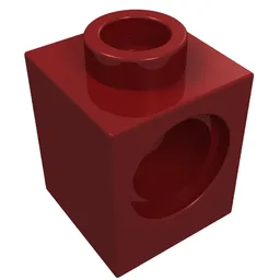 Technic Brick 1 x 1 with Pin Hole / Dark Red