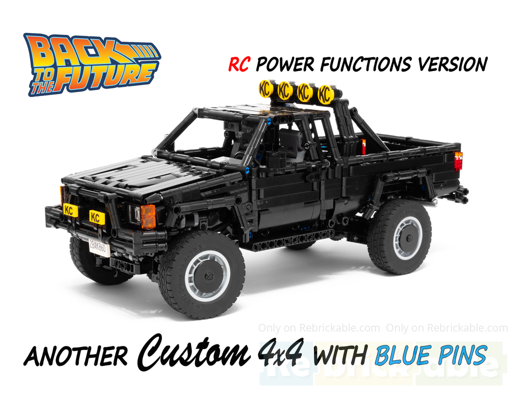 Lego 1985 Toyota 4x4 SR5 Xtracab Truck - Back to the Future - EXTRA DETAILED Version with BLUE PINS