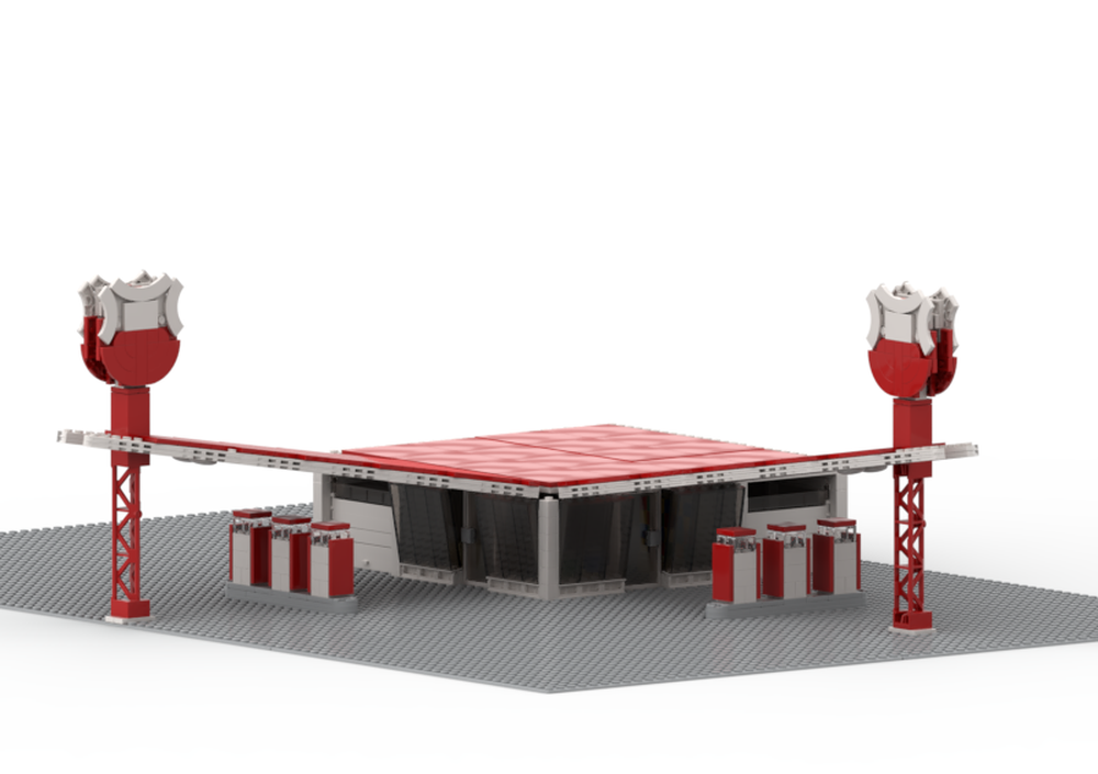Lego Double Canopy Gull Wing Phillips 66 Service Station