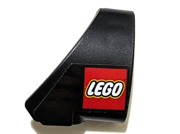 Lego Technic, Panel Curved #10 3 x 3 Tapered Right with LEGO Logo Pattern (Sticker) - Sets 42151 / 42162