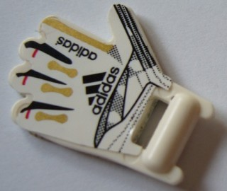 Lego Minifigure, Utensil Soccer Goalie Mitt with Finger Pattern on Both Sides and Adidas Logos Left (Stickers) - Set 3573