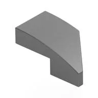 Brick Wedged, Curved 2 x 1 with Stud Notch Left / Flat Silver