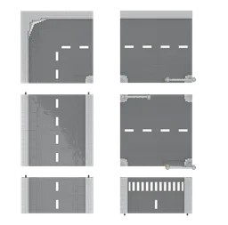 Modular MILS road plates for 8 stud wide cars Bundle