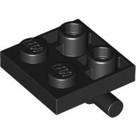 Lego Plate Special 2 x 2 with Horizontal T-Bar Underneath / Black