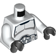 Lego Torso Clone Trooper Armour Print, White Arms, Black Hands / White