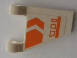 Flag 2 x 2 Trapezoid with Flat Edge with Orange Chevron, Line, and Symbols Pattern Model Right Side (Sticker) - Set 7693