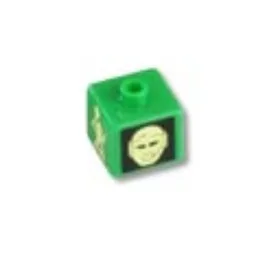 Pen Bead, Square with Turaga Matau, Mahiki Print / Green