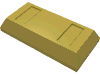 Lego Tile Special 1 x 2 with Sloped Walls AKA Money / Gold Bar [Ingot] / Chrome Gold