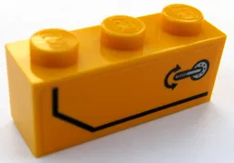 Brick 1 x 3 with Door Handle and Black Stripe Pattern Model Left Side (Sticker) - Set 60159