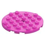 Plate Round 6 x 6 with Hole / Dark Pink